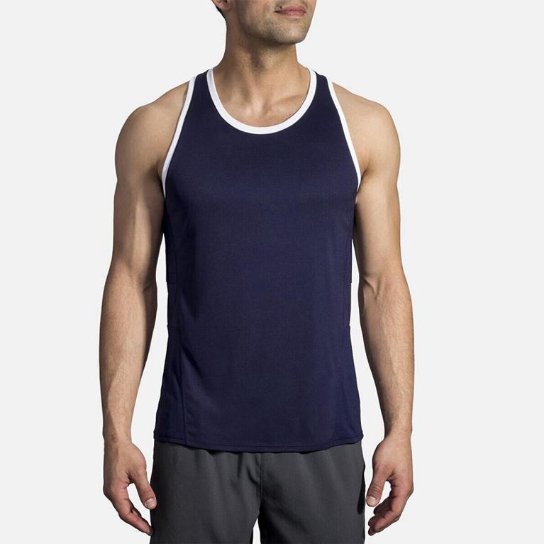 Brooks STEALTH Running Tank Top Mens Outlet - Blue (UNZ670328)